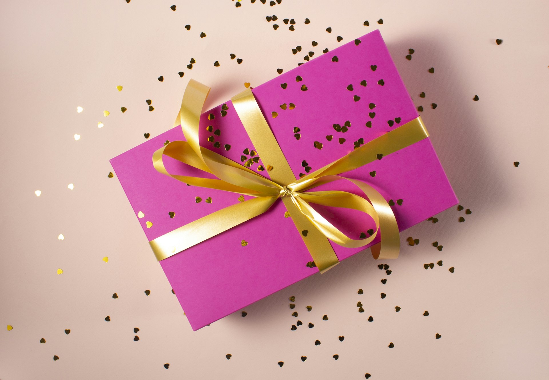 Thoughtfully prepared gift box with ribbon, welcome gesture