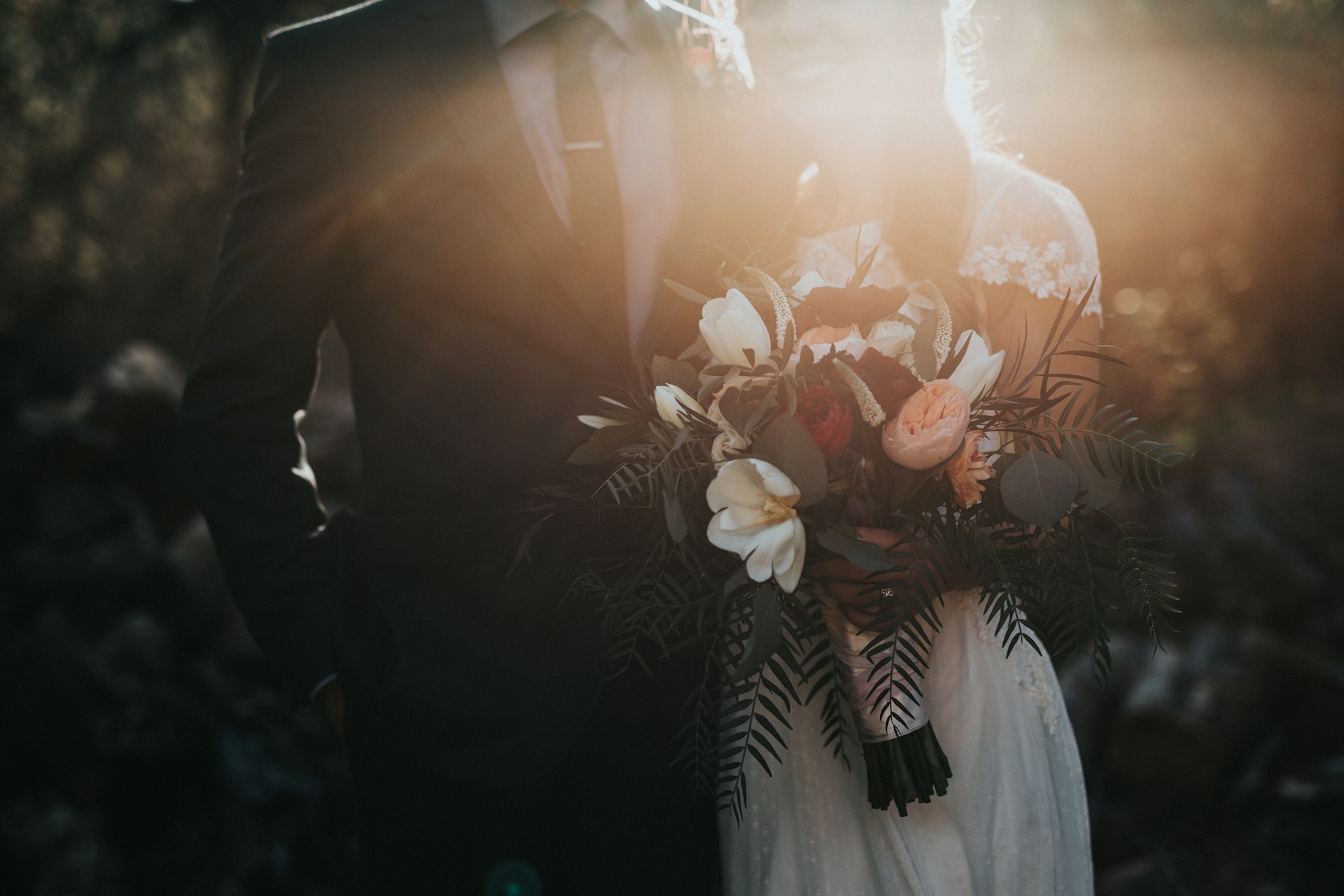 Wedding celebration at night with sparklers